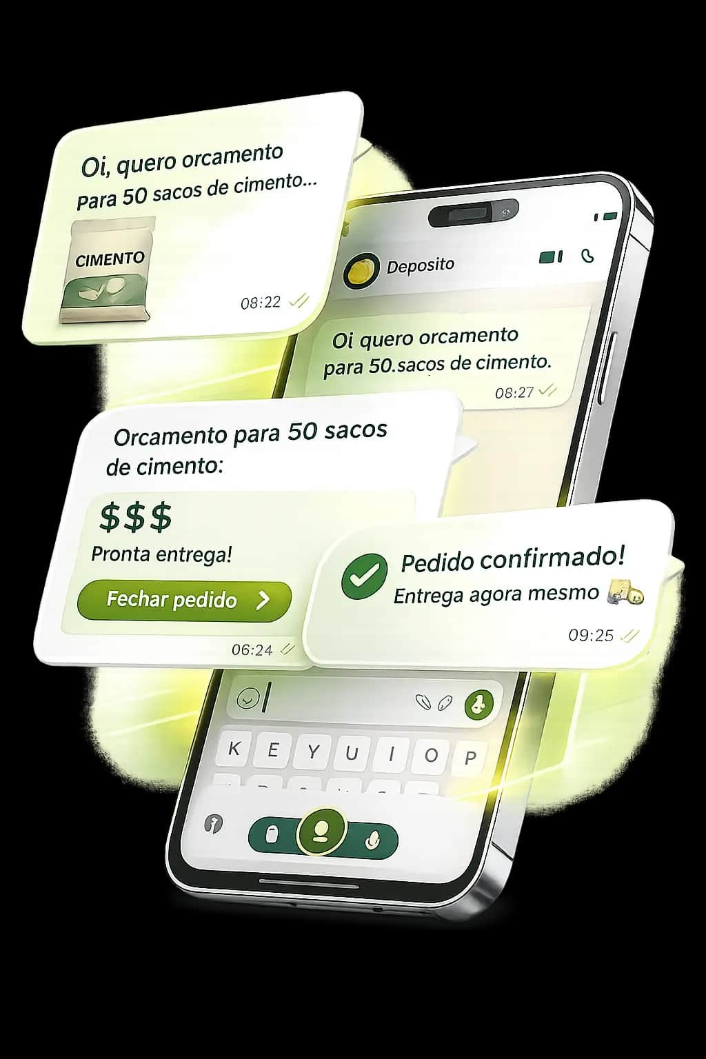 Simulação de orçamento pelo WhatsApp no ConstruPaulo